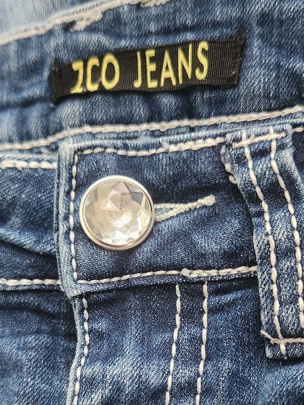 Junior's Bling Blue Embellished Denim